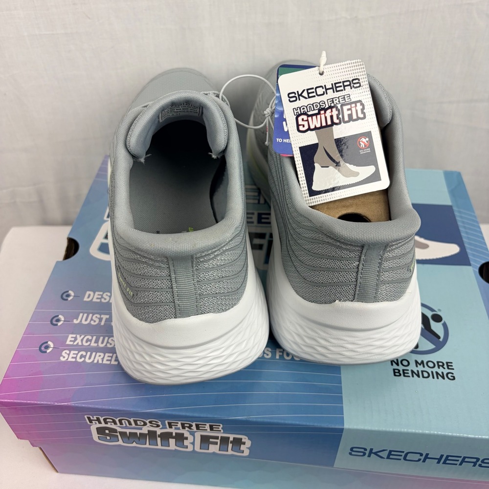Skechers Hands Free Swift Fit Gray Lime Green Women Sneakers 179313S Size 10 - Picture 6 of 8